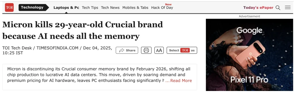 micron stoped crucial