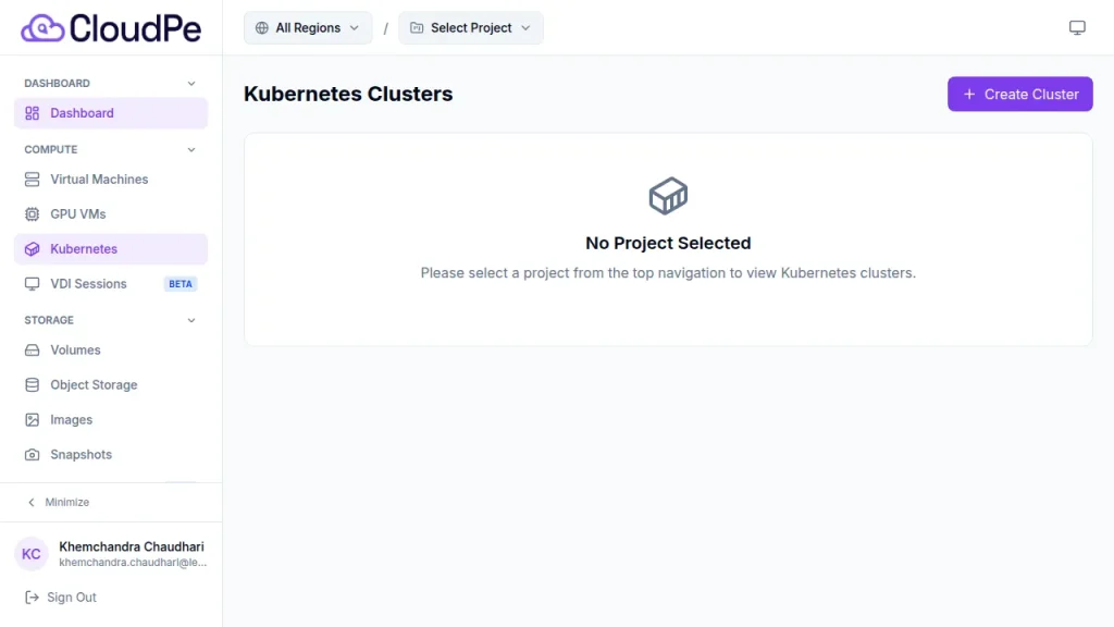 Navigate to Kubernetes