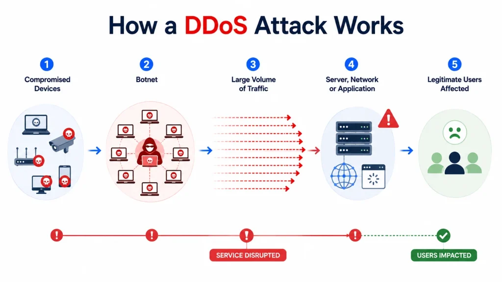 How does a DDoS attack work