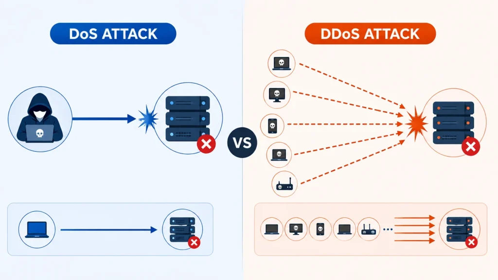 difference between detecting an attack and allowing all incoming traffic to