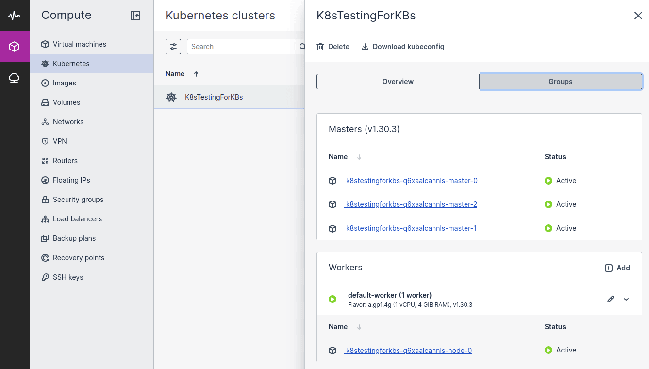 Managing Kubernetes clusters | CloudPe Knowledge Base