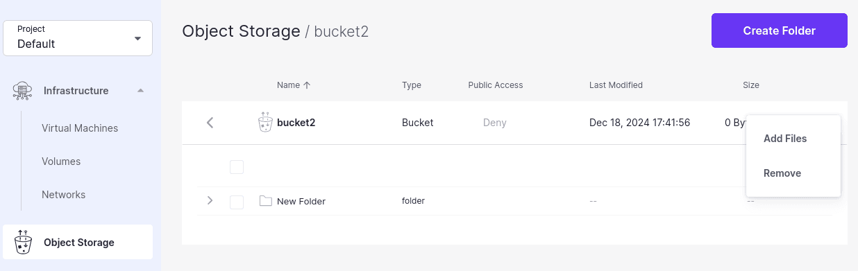Create and manage bucket on object storage | CloudPe Knowledge Base
