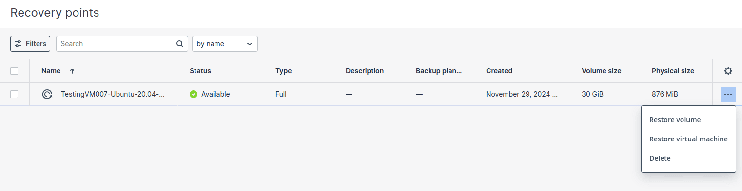 Managing Backups | CloudPe Knowledge Base
