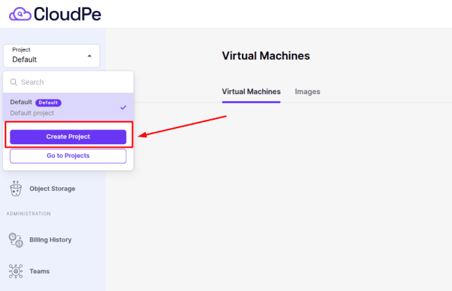 How to Create Project | CloudPe Knowledge Base