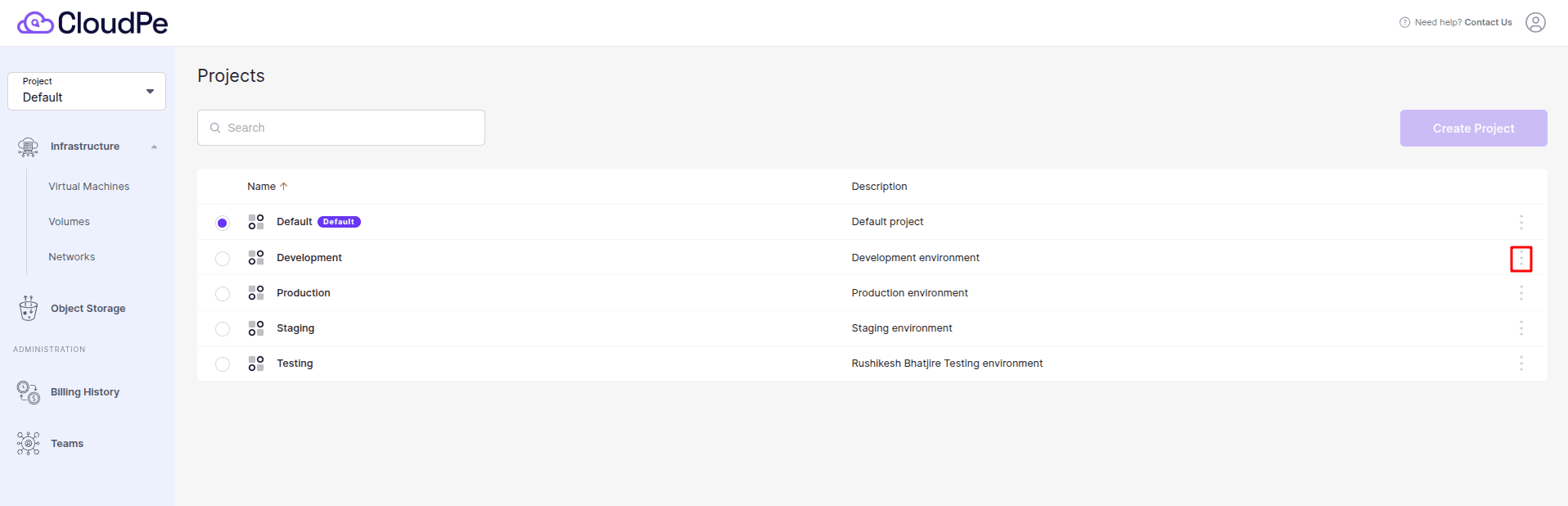 How to Create Project | CloudPe Knowledge Base
