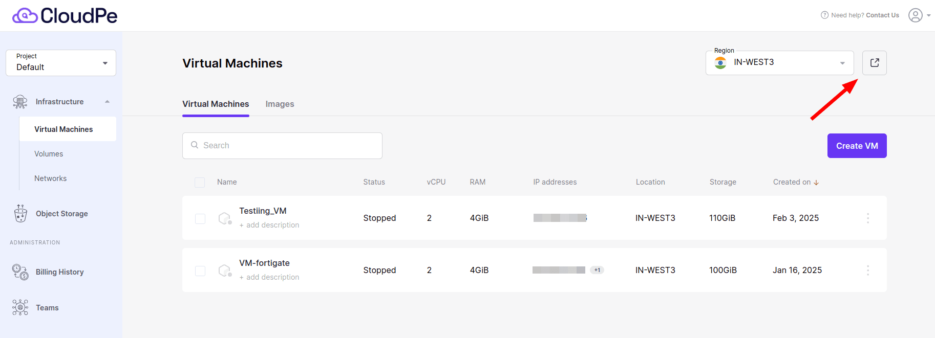 CloudPe Virtual Private Network Creation | CloudPe Knowledge Base