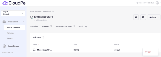 Managing Virtual Machine | CloudPe Knowledge Base