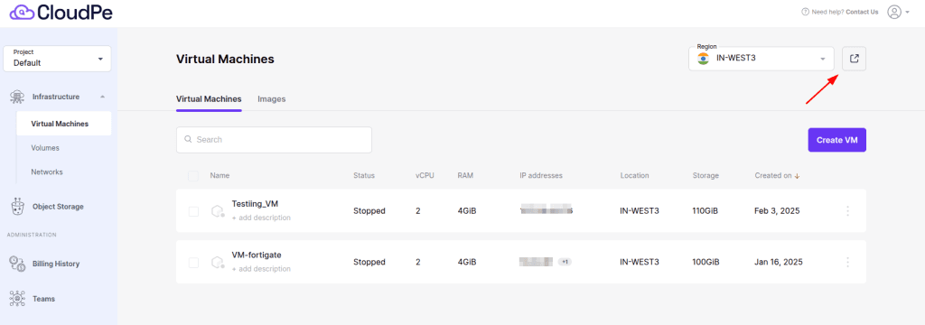 Public IP to Virtual Machine img |
cloudpe