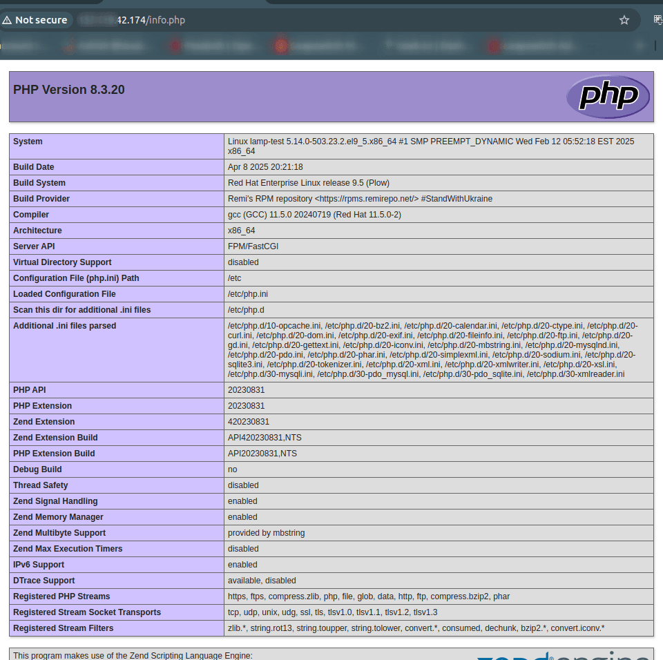 phpinfo