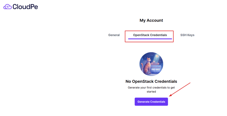 How to generate OpenStack Credentials | CloudPe Knowledge Base